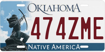 OK license plate 474ZME