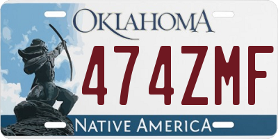 OK license plate 474ZMF