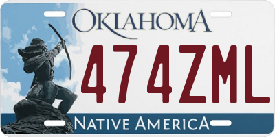 OK license plate 474ZML