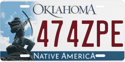 OK license plate 474ZPE