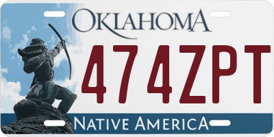 OK license plate 474ZPT