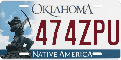 OK license plate 474ZPU