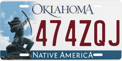 OK license plate 474ZQJ