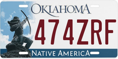 OK license plate 474ZRF