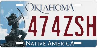 OK license plate 474ZSH