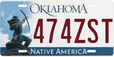 OK license plate 474ZST