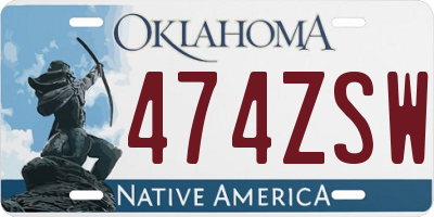 OK license plate 474ZSW