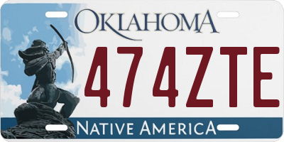 OK license plate 474ZTE