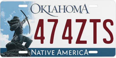 OK license plate 474ZTS