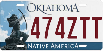 OK license plate 474ZTT
