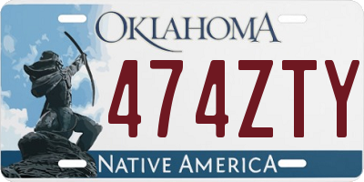 OK license plate 474ZTY