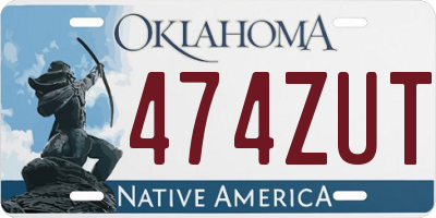 OK license plate 474ZUT