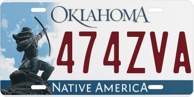OK license plate 474ZVA