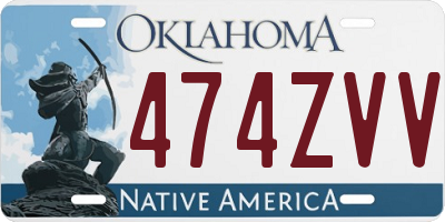 OK license plate 474ZVV