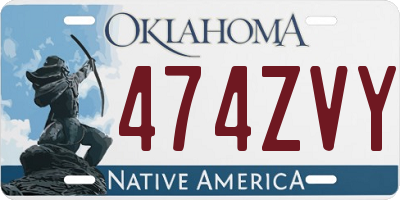 OK license plate 474ZVY