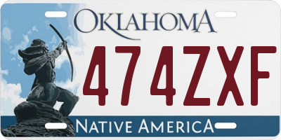 OK license plate 474ZXF
