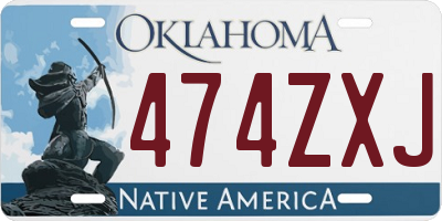 OK license plate 474ZXJ