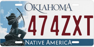 OK license plate 474ZXT