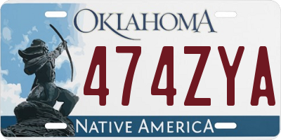 OK license plate 474ZYA