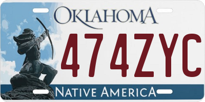 OK license plate 474ZYC