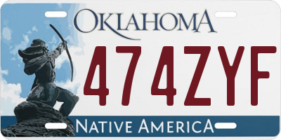 OK license plate 474ZYF