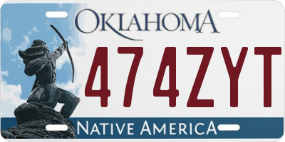 OK license plate 474ZYT