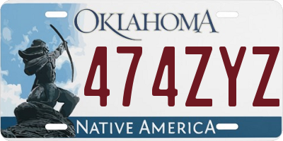 OK license plate 474ZYZ