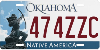 OK license plate 474ZZC