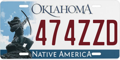 OK license plate 474ZZD