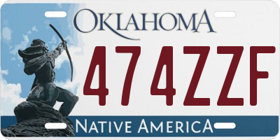 OK license plate 474ZZF