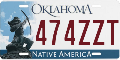 OK license plate 474ZZT