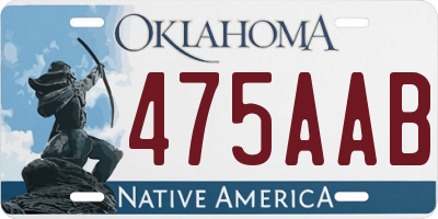 OK license plate 475AAB