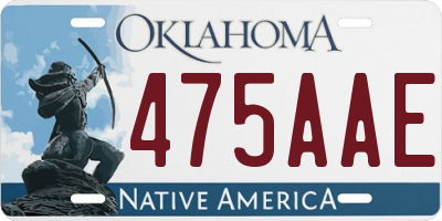 OK license plate 475AAE