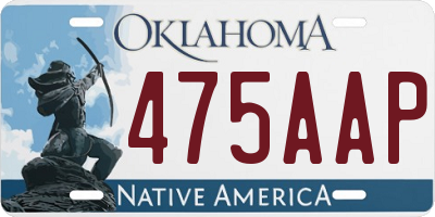 OK license plate 475AAP