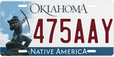 OK license plate 475AAY