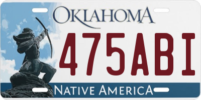 OK license plate 475ABI
