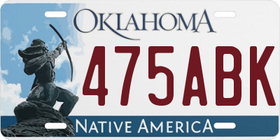 OK license plate 475ABK