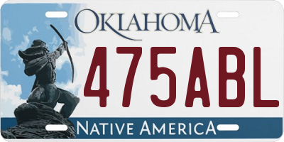 OK license plate 475ABL