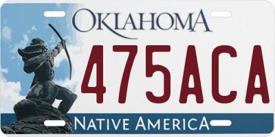 OK license plate 475ACA
