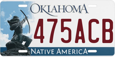 OK license plate 475ACB