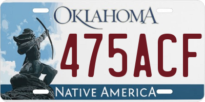 OK license plate 475ACF