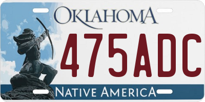 OK license plate 475ADC