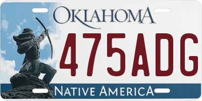 OK license plate 475ADG
