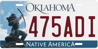 OK license plate 475ADI