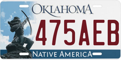 OK license plate 475AEB