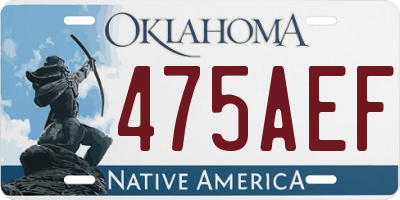 OK license plate 475AEF