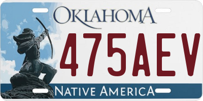 OK license plate 475AEV