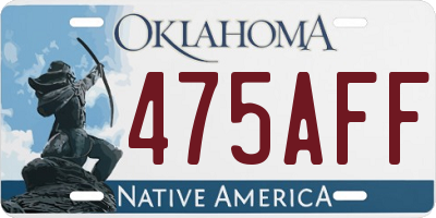 OK license plate 475AFF