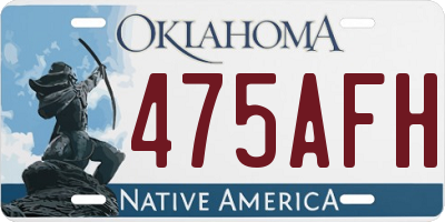 OK license plate 475AFH