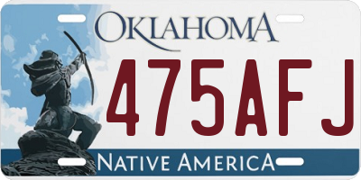 OK license plate 475AFJ